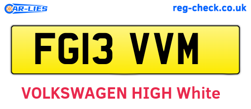 FG13VVM are the vehicle registration plates.