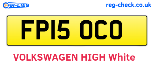 FP15OCO are the vehicle registration plates.