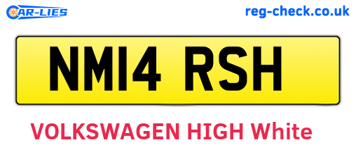 NM14RSH are the vehicle registration plates.