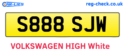 S888SJW are the vehicle registration plates.