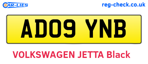 AD09YNB are the vehicle registration plates.