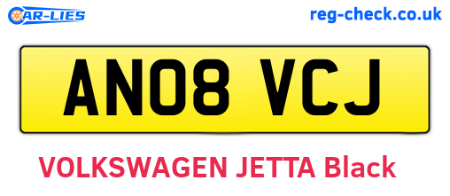 AN08VCJ are the vehicle registration plates.