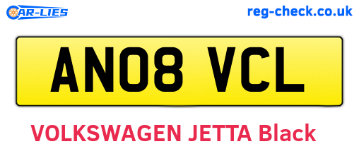 AN08VCL are the vehicle registration plates.