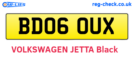 BD06OUX are the vehicle registration plates.