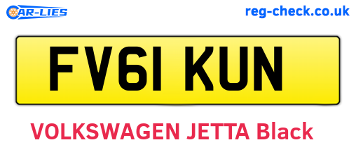 FV61KUN are the vehicle registration plates.