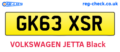 GK63XSR are the vehicle registration plates.
