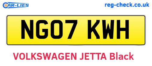 NG07KWH are the vehicle registration plates.
