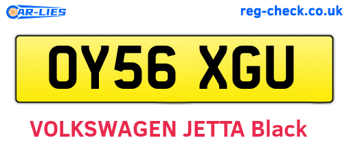 OY56XGU are the vehicle registration plates.