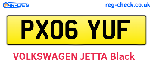 PX06YUF are the vehicle registration plates.