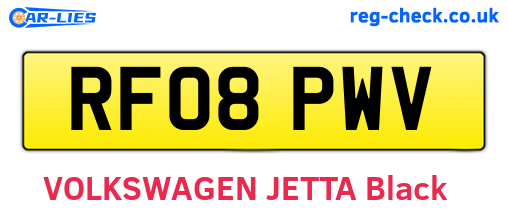 RF08PWV are the vehicle registration plates.