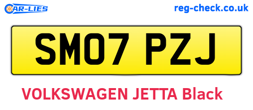 SM07PZJ are the vehicle registration plates.