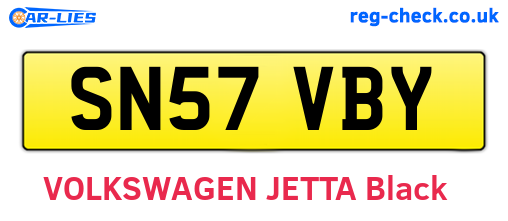SN57VBY are the vehicle registration plates.