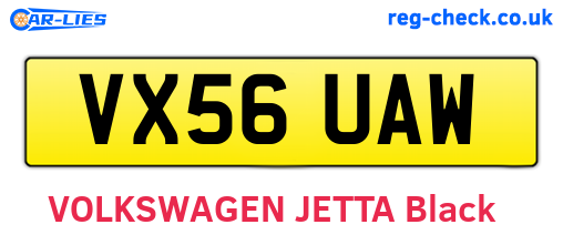 VX56UAW are the vehicle registration plates.