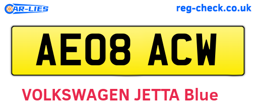AE08ACW are the vehicle registration plates.