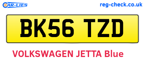 BK56TZD are the vehicle registration plates.