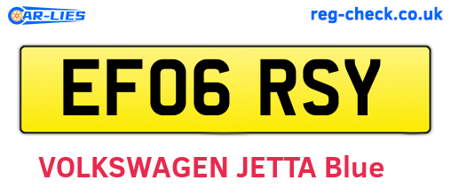 EF06RSY are the vehicle registration plates.