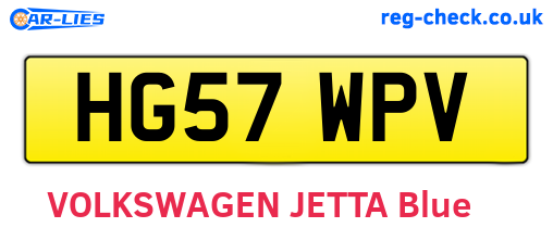 HG57WPV are the vehicle registration plates.