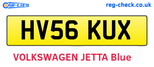 HV56KUX are the vehicle registration plates.