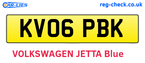 KV06PBK are the vehicle registration plates.