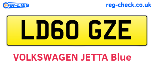 LD60GZE are the vehicle registration plates.