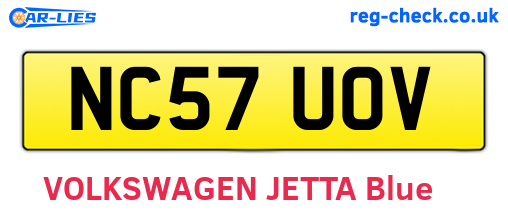 NC57UOV are the vehicle registration plates.