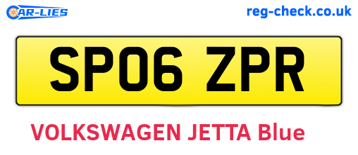SP06ZPR are the vehicle registration plates.