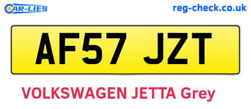 AF57JZT are the vehicle registration plates.