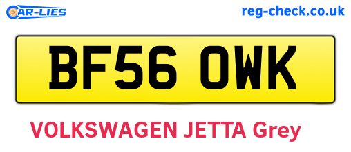 BF56OWK are the vehicle registration plates.