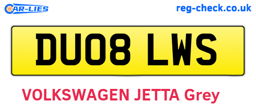 DU08LWS are the vehicle registration plates.