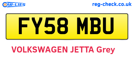 FY58MBU are the vehicle registration plates.