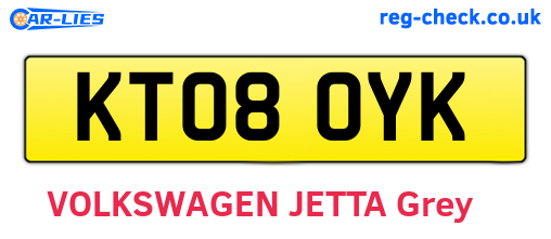 KT08OYK are the vehicle registration plates.