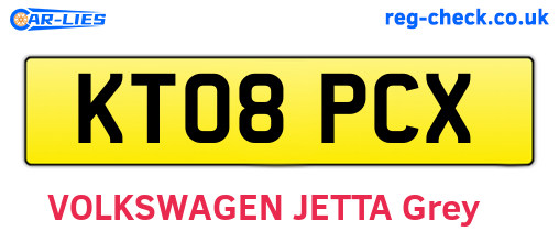 KT08PCX are the vehicle registration plates.