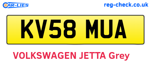 KV58MUA are the vehicle registration plates.