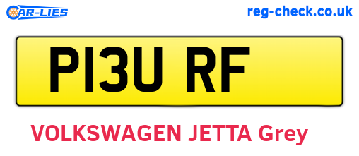 P13URF are the vehicle registration plates.
