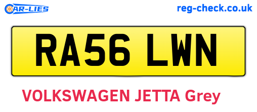 RA56LWN are the vehicle registration plates.