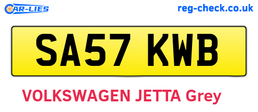 SA57KWB are the vehicle registration plates.