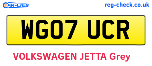 WG07UCR are the vehicle registration plates.