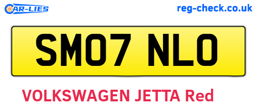 SM07NLO are the vehicle registration plates.