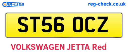 ST56OCZ are the vehicle registration plates.