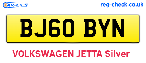 BJ60BYN are the vehicle registration plates.