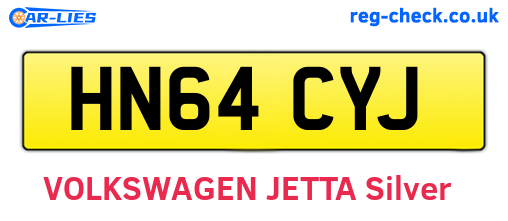 HN64CYJ are the vehicle registration plates.