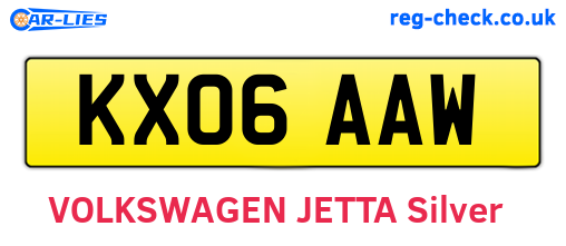KX06AAW are the vehicle registration plates.