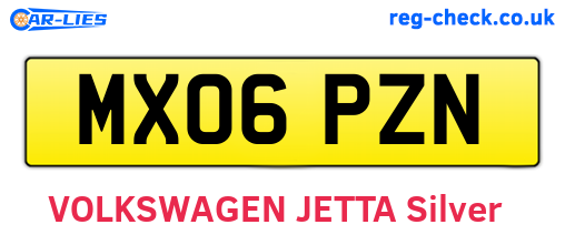 MX06PZN are the vehicle registration plates.