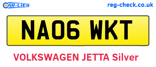 NA06WKT are the vehicle registration plates.