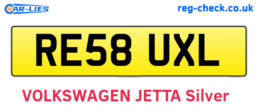 RE58UXL are the vehicle registration plates.