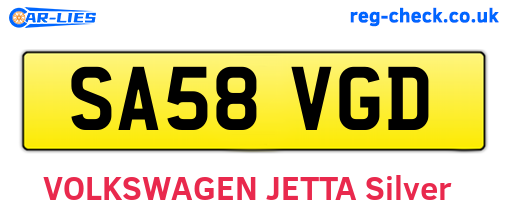 SA58VGD are the vehicle registration plates.