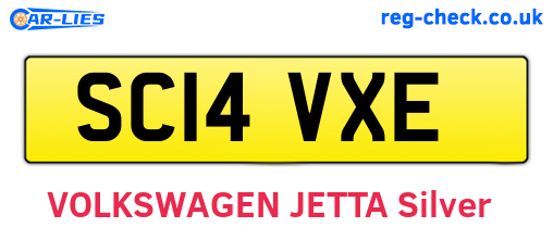 SC14VXE are the vehicle registration plates.