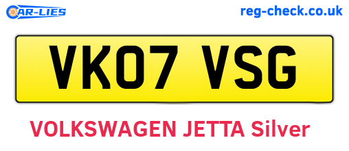 VK07VSG are the vehicle registration plates.