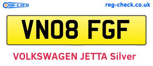 VN08FGF are the vehicle registration plates.