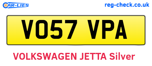 VO57VPA are the vehicle registration plates.